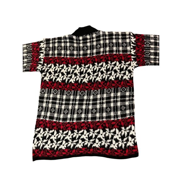 Vintage American Pride Sweater Womens L Red Black White Knit USA Made Used 80/90 - Picture 4 of 12